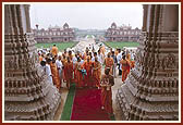 Entering inside after completing the kalash abhishek rituals