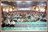 Devotees engaged in mahapuja