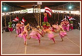 Kishores perform a traditional dance in the Guru Purnima assembly