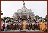 With students of Shri Swaminarayan Vidyamandir who passed their 10th grade