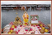 Mahapuja rituals on stage