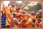 Swamishri blesses Ghanshyamcharan Swami 