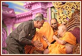 Swamishri also blesses devotee Shri Subhashbhai Agarwal 