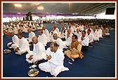 Parents and sadhaks during the diksha ceremony