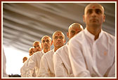 Sadhaks engaged in diksha rituals