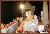 Swamishri on the mandir podium