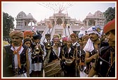 Tribal devotees in the mandir precincts 