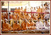 Sadhus during the ceremony
