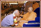 On the occasion Swamishri blesses Hun Kop, a devotee