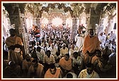 During the rituals, principal devotees seated under the main dome