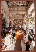 Swamishri in the mandir pradakshina 