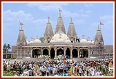 Devotees eagerly waiting for darshan of the deities in the newly opened BAPS Shri Swaminarayan Mandir, Bhavnagar