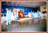 A traditional dance performance by youths, 'Tamara hraday akashma pankhi bani udya karu...'