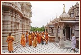 ... in the mandir pradakshina doing darshan at guru shikhars