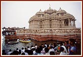 Thakorji on a boat ride in Narayan Sarovar