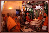 Swamishri engaged in darshan on Shastriji Maharaj's diksha day