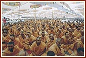 Sadhus in the murti-pratishtha assembly