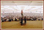 Devotees in the morning puja 