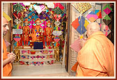 Adorned for the Kite Festival. Bhagwan Swaminarayan, Aksharbrahma Gunatitanand Swami and Shri Gopalanand Swami