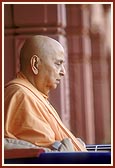 Meditating during morning puja
