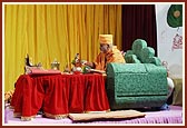 Swamishri engaged in Chopada pujan ritual