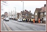 Devotees, young and old, participated in the walk