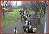 Devotees, young and old, participated in the walk