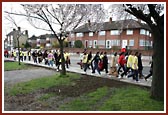 Devotees, young and old, participated in the walk
