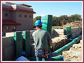 Underslab ductwork, branch distribution under prayer hall